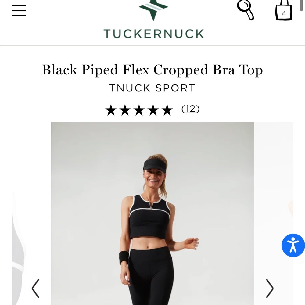 ISO Black Piped Flex Cropped Bra Top